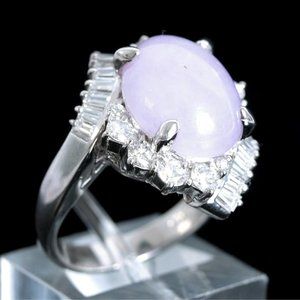 Platinum Lavender Jade Ring
